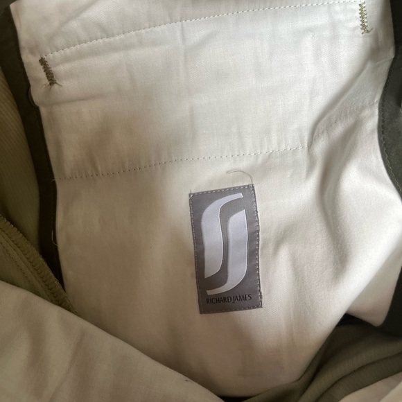 Richard James Savile Row 100% Cotton Corduroy Pants size 32R Sage Green - Picture 3 of 5